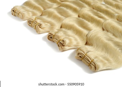 Silky Body Wave Blonde Human Hair Extensions Bundles