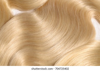 Silky body wavy blonde virgin human hair extensions bundle