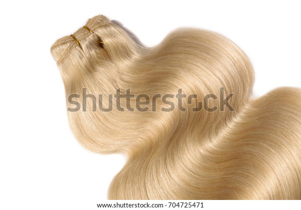 Silky body wavy blonde virgin human hair\
extensions bundle