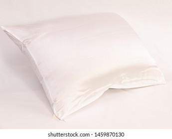 Silky Case Pillow On A White Background.