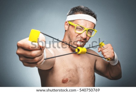 Similar – Image, Stock Photo young man shirtless studio shot portrait