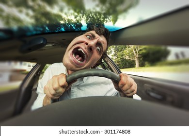 Silly Man Gets Into Car Crash And Makes Ridiculous Face