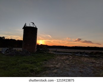 Silo with Sunset