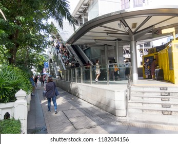 Silom Mrt Subway Station Bangkokthailand17 September Stock Photo ...