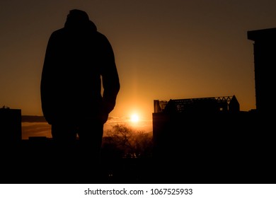 silouhette in sunset