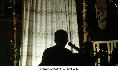 a siluet when someone performance