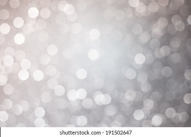 Silver Abstract Vintage Glitter Christmas Light blurred background 