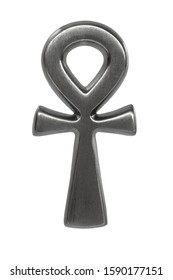 Silver ankh isolated on white background
