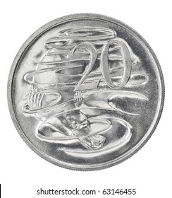 Silver Australian twenty cent coin