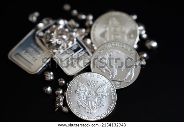 Silver bars pure\
precious metal coins\
bitcoin