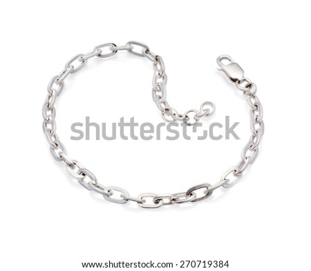 Silver Bracelet isolated on white background