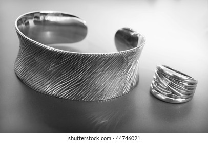 Silver Bracelet And Ring