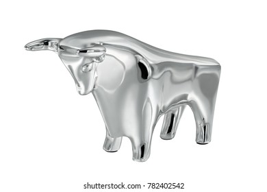 Silver Bull Gift Figurine