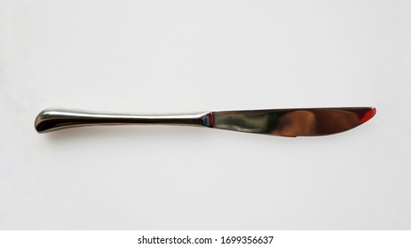 Silver Cake Knife Isolated On White Background