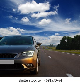 Silver Car And On The Road