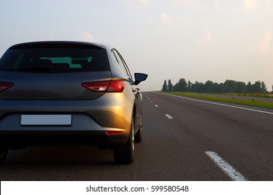 Silver Car And On The Road