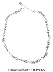 Silver Chain Link Necklace For A Casual Or Formal Occasion.