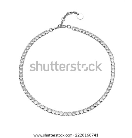 silver chain neckless  isolated on white