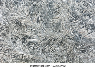 Silver Christmas Tinsel For Background 