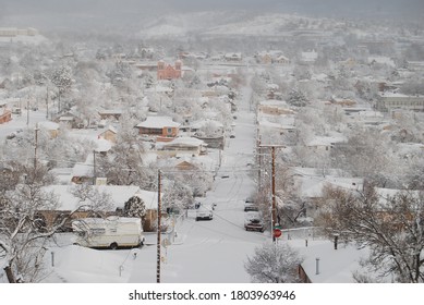 Silver City, New Mexico With Snow Cover