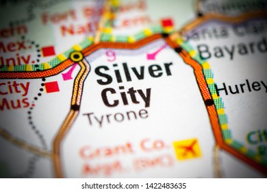 Silver City. New Mexico. USA On A Map