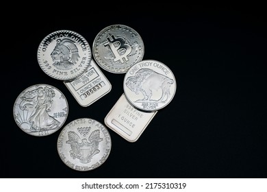 Silver Coins Silver Bars Precious Metals Investing For Money                               