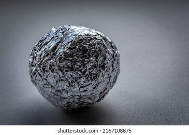 Silver Crumpled Aluminum Foil Ball