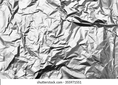 Silver Crumpled Foil Background