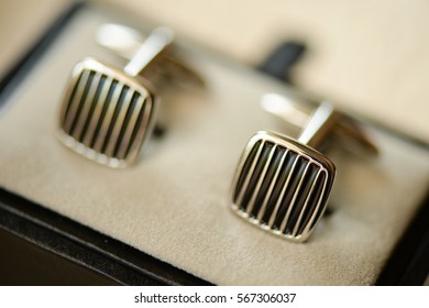 Silver Cufflinks In A Box