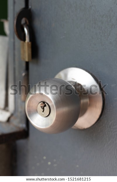 Silver Doorknob Without Opening Keys Stock Photo Edit Now