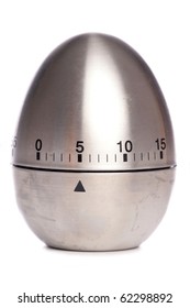 Silver Egg Timer Isolated Studio Cutout