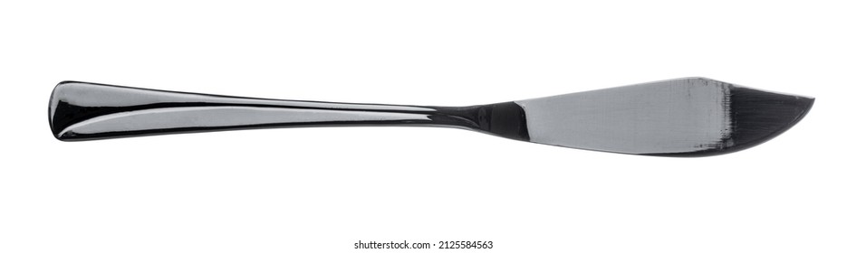 Silver Fish Knife Isolated On White Background