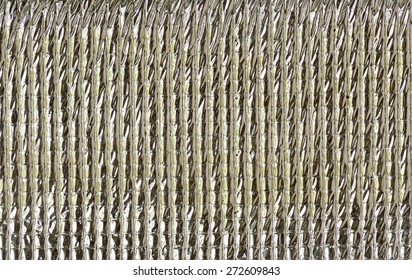 Silver foil insulation texture,close up view.