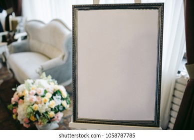 silver frame with blank space on wedding