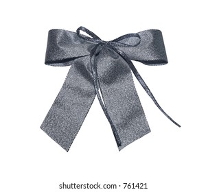 Silver giftbow with clipping path