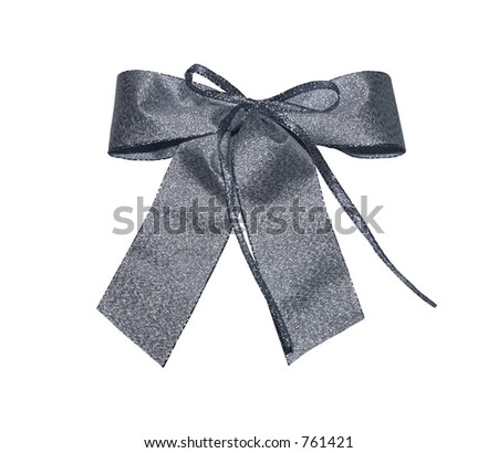 Silver giftbow with clipping path