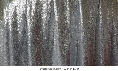 Silver Glitter Curtain Full Background