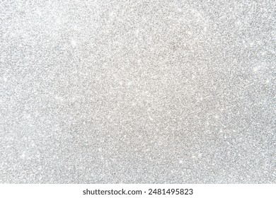 Silver glittering bokeh effect background