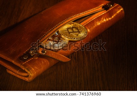 Silver Gold Bitcoins Wallet Crypt Safety Stock Photo Edit Now - 