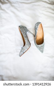 silver grey bridesmaid shoes