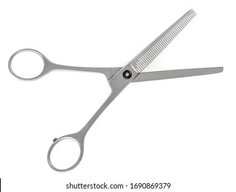 The  Silver  Hair Scissors Isolated On White Background