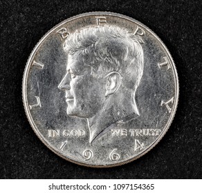 Silver Half Dollar Coin Of John Fitzgerald Kennedy 1964