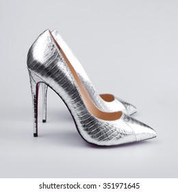 Silver High Heels Pump Shoes