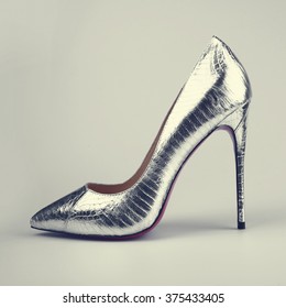 Silver High Heels Pump Shoes