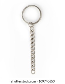 silver key chain isolated