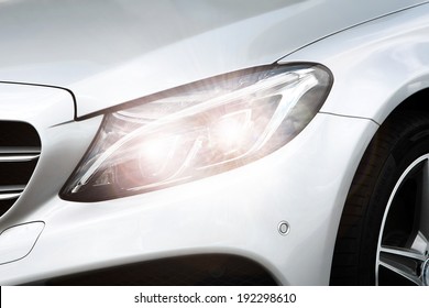 silver lamp of car 