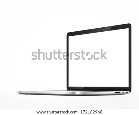 silver laptop on a white background isolated