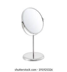 Silver Makeup Mirror Isolated