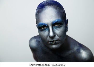 Silver Body Painting Images, Stock Photos & Vectors | Shutterstock