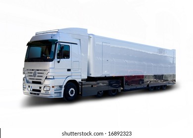 Silver Mercedes Benz Semi Truck